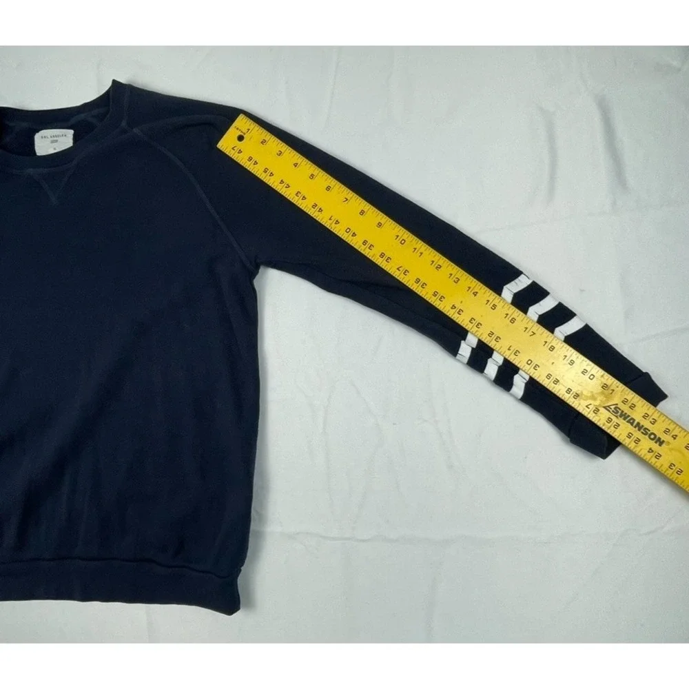 SOL ANGELES SWEATSHIRT XL NAVY CREWNECK PULLOVER STRIPE SLEEVE MAFE IN USA